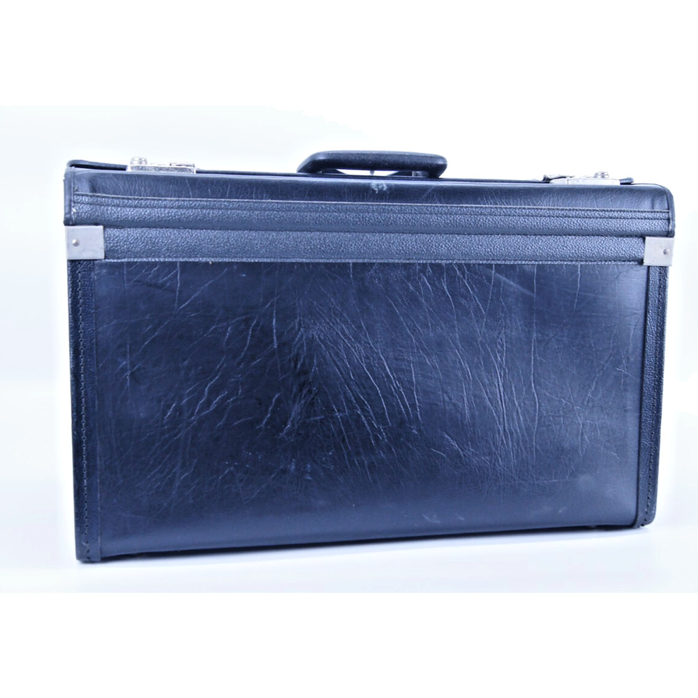 Black Mens Attache Briefcase Hard Shell Catalog Case Travel Laptop Business